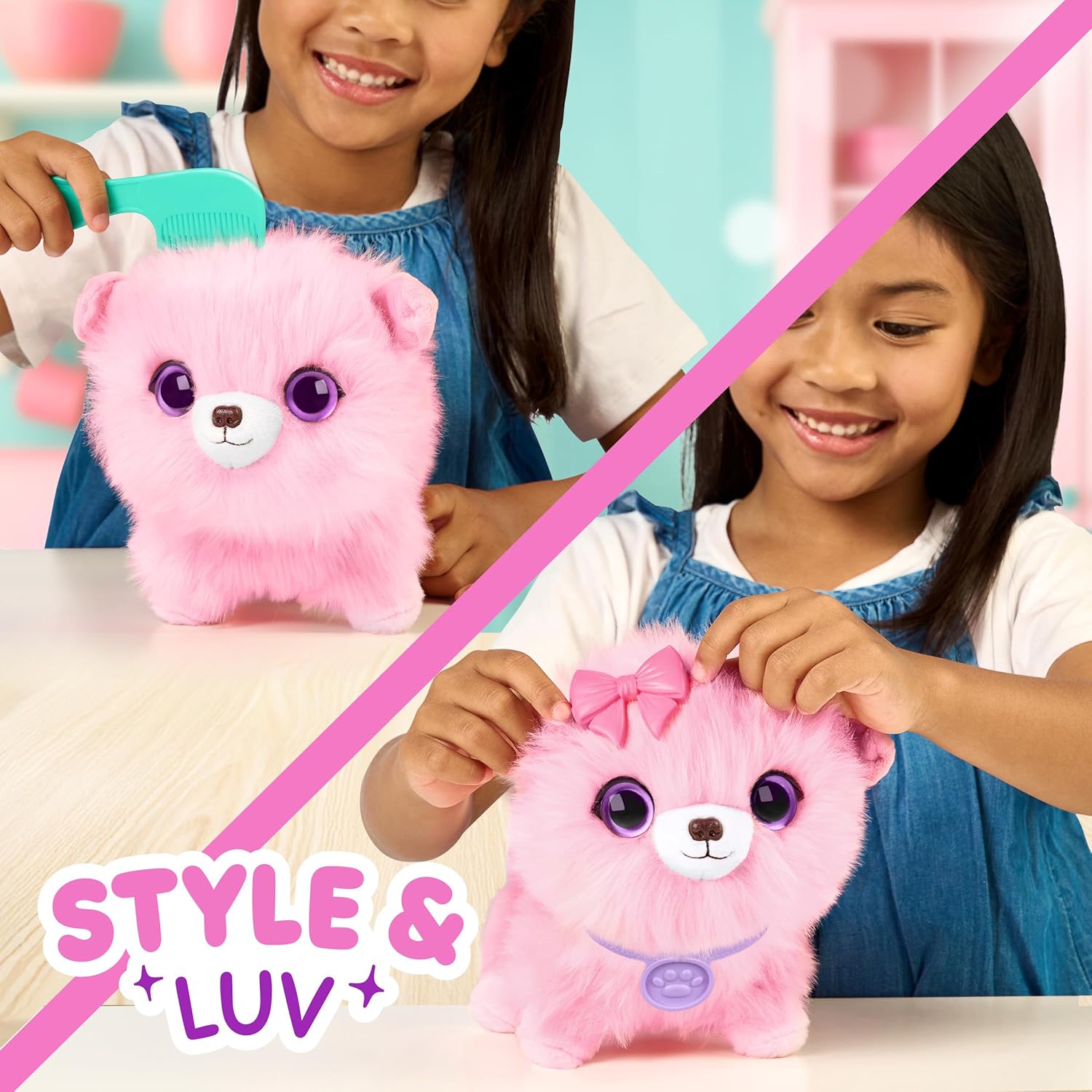 SCRUFFALUVS Pink Surprise Pet, Mystery Plush Toys, Stuffed Animals, Wash to Reveal 1 of 3 Rescue Surprise Toy Pets: Puppy, Bunny, or Kitty - Includes 8.7" Deluxe Carrier - Styles May Vary - Image 6