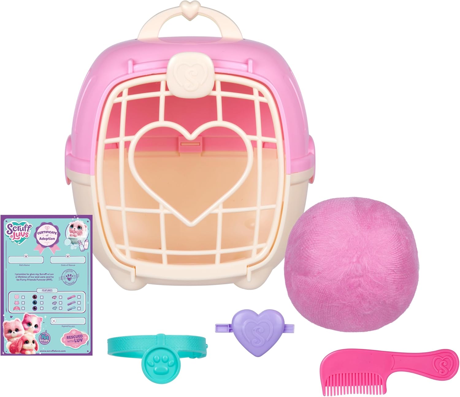 SCRUFFALUVS Pink Surprise Pet, Mystery Plush Toys, Stuffed Animals, Wash to Reveal 1 of 3 Rescue Surprise Toy Pets: Puppy, Bunny, or Kitty - Includes 8.7" Deluxe Carrier - Styles May Vary - Image 10
